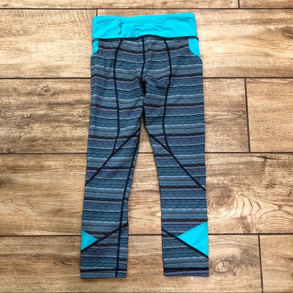 Lululemon Pace Rival Crop Space Dye Blue Size 4 - Picture 6 of 8